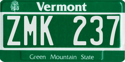 VT license plate ZMK237