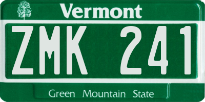 VT license plate ZMK241