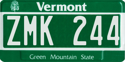 VT license plate ZMK244
