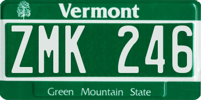 VT license plate ZMK246