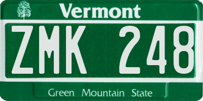 VT license plate ZMK248