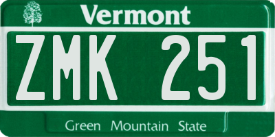 VT license plate ZMK251