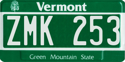 VT license plate ZMK253