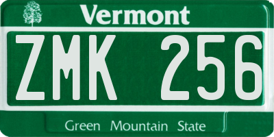 VT license plate ZMK256