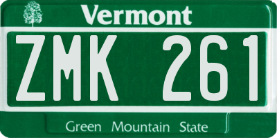 VT license plate ZMK261