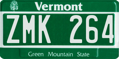 VT license plate ZMK264