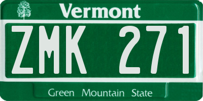 VT license plate ZMK271