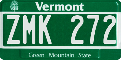VT license plate ZMK272