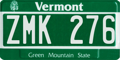 VT license plate ZMK276