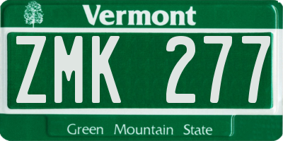 VT license plate ZMK277