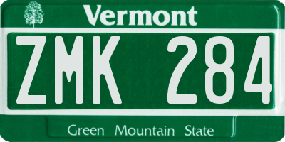 VT license plate ZMK284