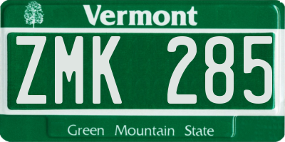 VT license plate ZMK285