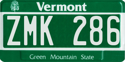 VT license plate ZMK286
