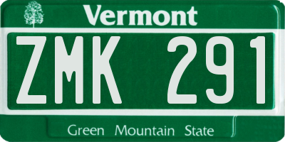 VT license plate ZMK291