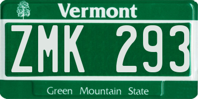 VT license plate ZMK293