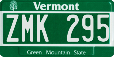 VT license plate ZMK295