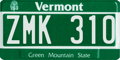 VT license plate ZMK310