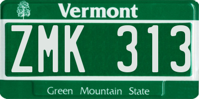 VT license plate ZMK313