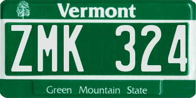 VT license plate ZMK324