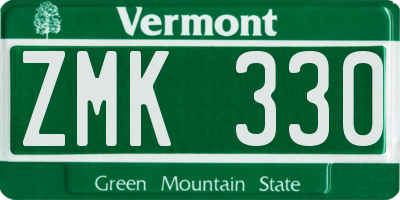 VT license plate ZMK330