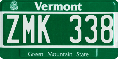 VT license plate ZMK338