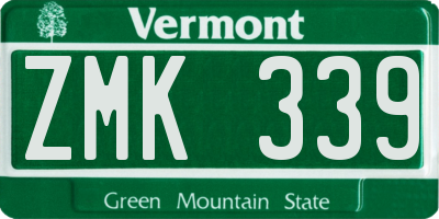 VT license plate ZMK339