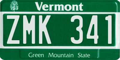 VT license plate ZMK341