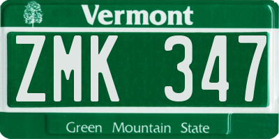 VT license plate ZMK347