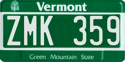 VT license plate ZMK359