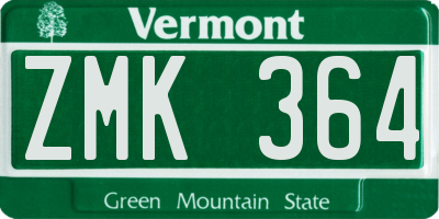 VT license plate ZMK364