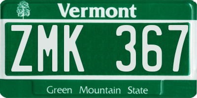 VT license plate ZMK367