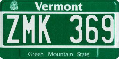 VT license plate ZMK369