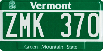 VT license plate ZMK370