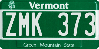 VT license plate ZMK373