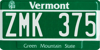 VT license plate ZMK375