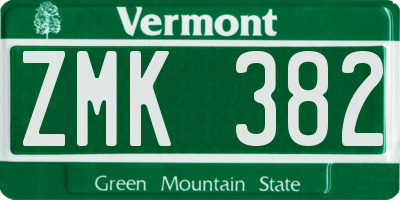 VT license plate ZMK382