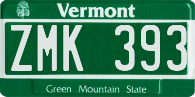 VT license plate ZMK393