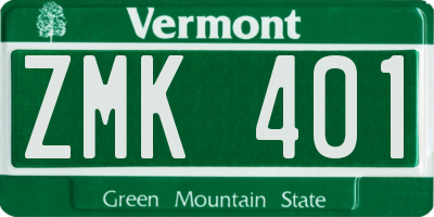 VT license plate ZMK401