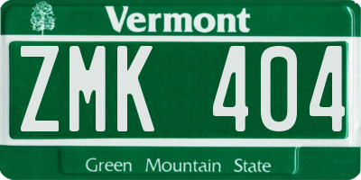 VT license plate ZMK404