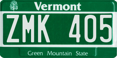 VT license plate ZMK405