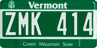 VT license plate ZMK414
