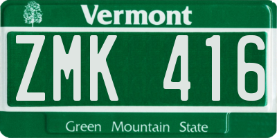VT license plate ZMK416