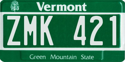 VT license plate ZMK421