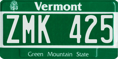 VT license plate ZMK425