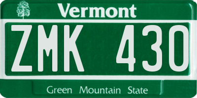 VT license plate ZMK430
