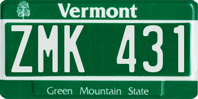 VT license plate ZMK431