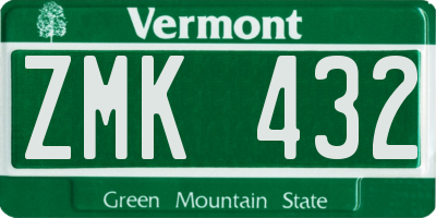 VT license plate ZMK432