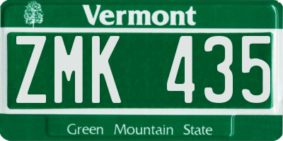 VT license plate ZMK435
