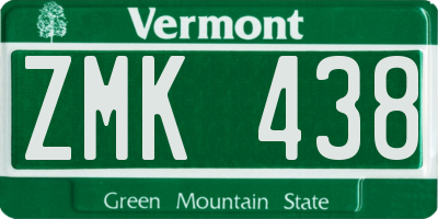 VT license plate ZMK438