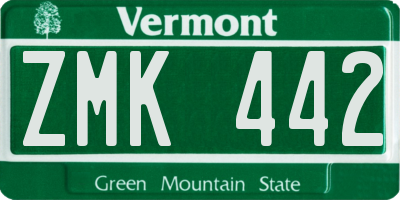 VT license plate ZMK442